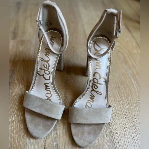 Sam Edelman Nude suede leather ankle strap heel - Picture 3 of 7